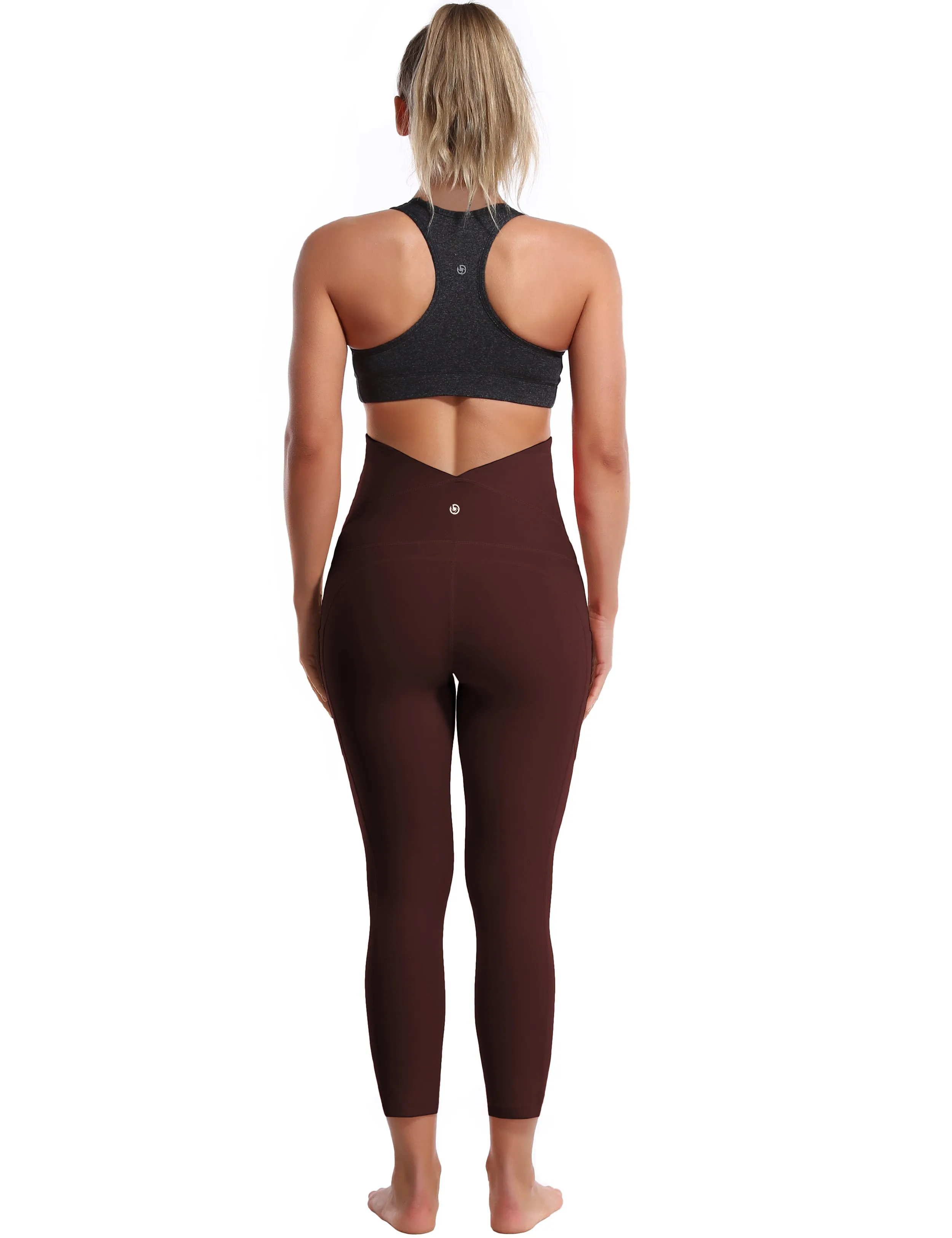 22" Side Pockets Maternity Yoga Pants mahoganymaroon