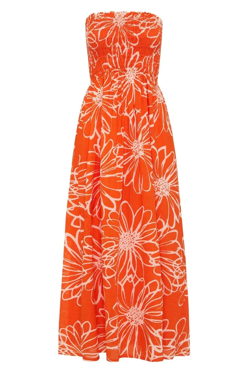 ABBAS MIDI DRESS (LA SIRENA FLORAL) - FAITHFULL THE BRAND