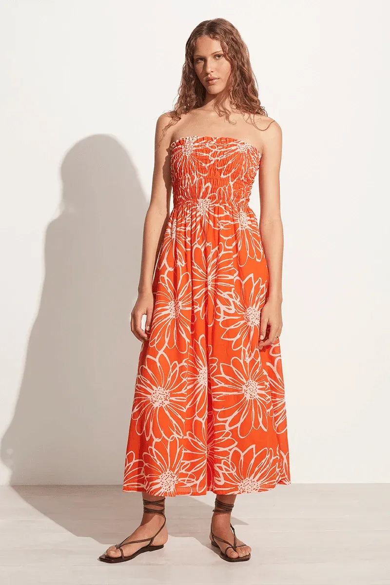 ABBAS MIDI DRESS (LA SIRENA FLORAL) - FAITHFULL THE BRAND