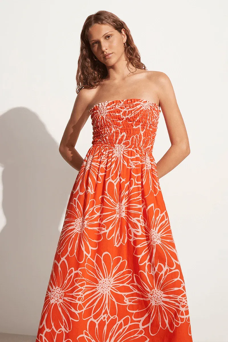 ABBAS MIDI DRESS (LA SIRENA FLORAL) - FAITHFULL THE BRAND