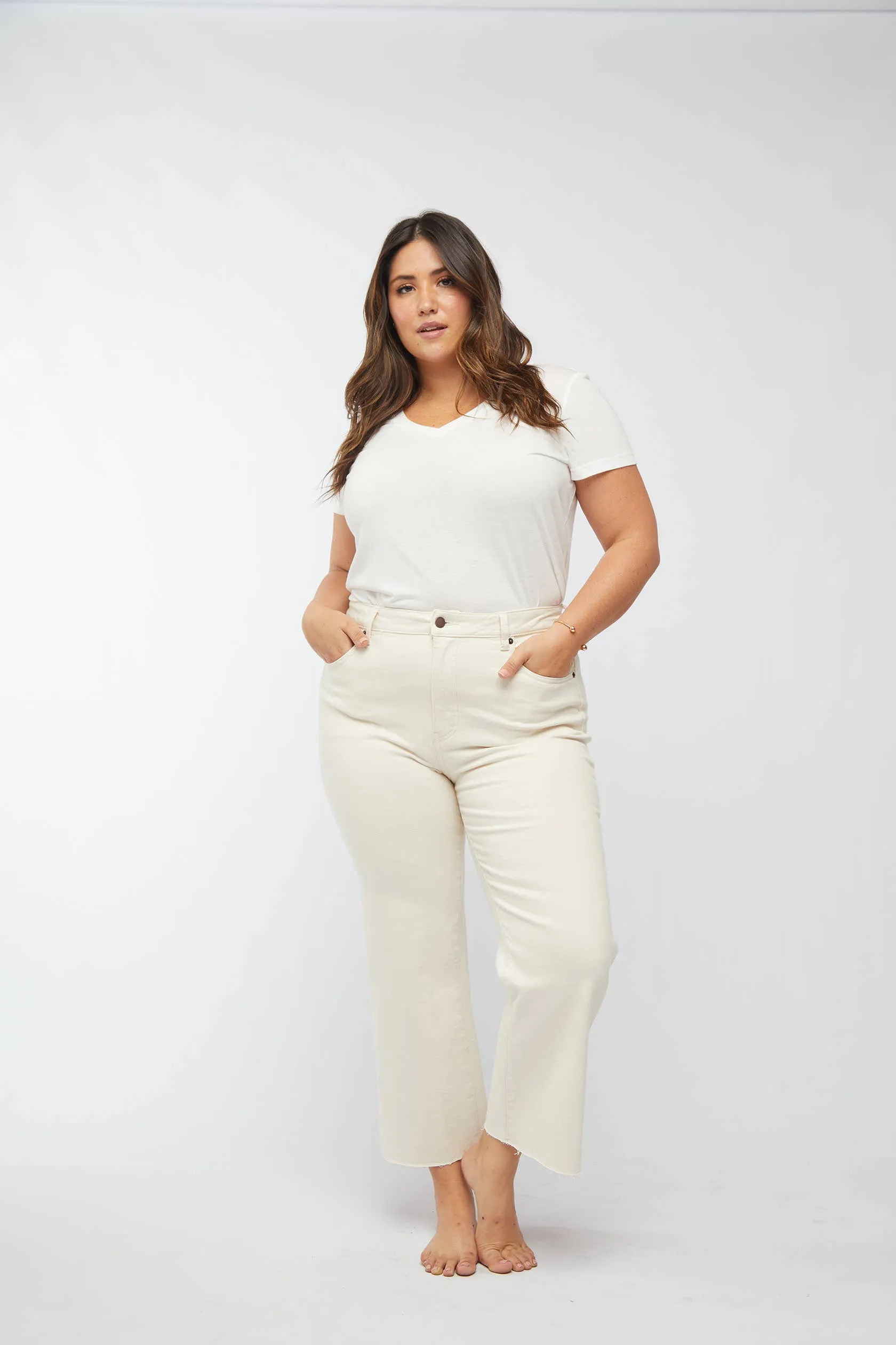 Aberdeen Wide Leg Crop Denim Pant