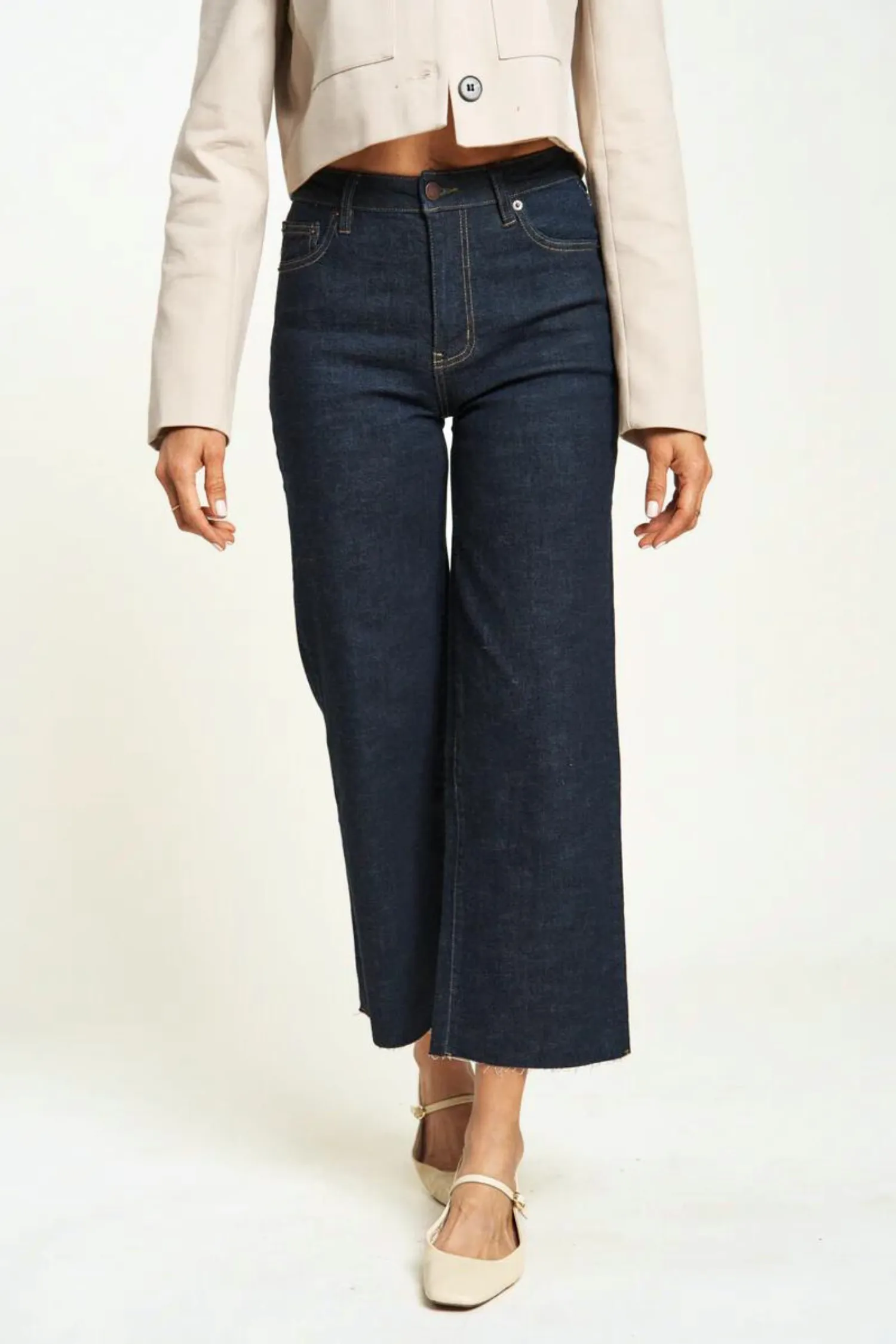 Aberdeen Wide Leg Crop Denim Pant