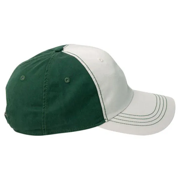 AHEAD Chalk/University Hunter Green Collegiate Washed 2-Tone Cap