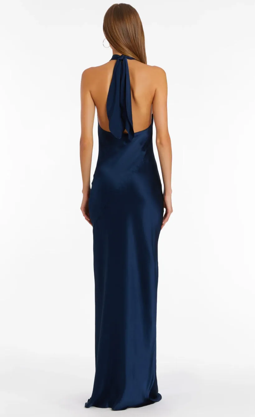 Amanda Uprichard - Jade Silk Maxi - Navy