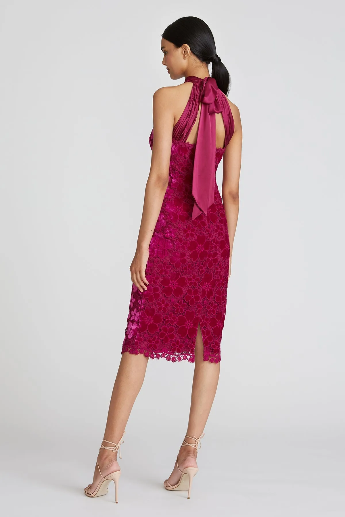 Andrea Bow Back Midi Dress in Plumeria