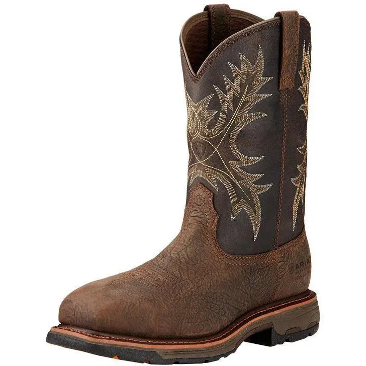 Ariat Men's WorkHog 11 Comp Toe WP Western Work Boot - Bruin Brown - 10017420