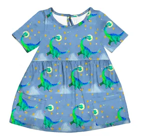 Astro Dinosaur Short Sleeve Pocket Dress