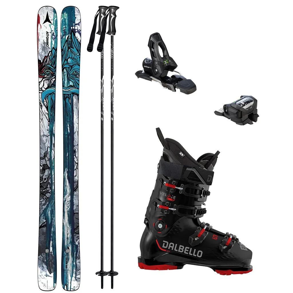 Atomic Bent 85 Skis Adult 2024 (Elan Attack 11 Binding) with Dalbello Veloce 90 GW Boots Ski Package