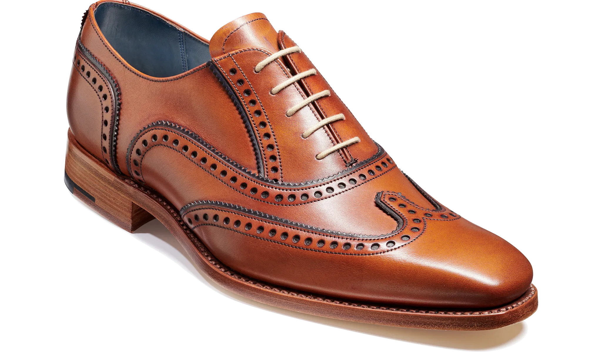 Barker Spencer Oxford Brogue - Antique Rosewood / Navy Calf