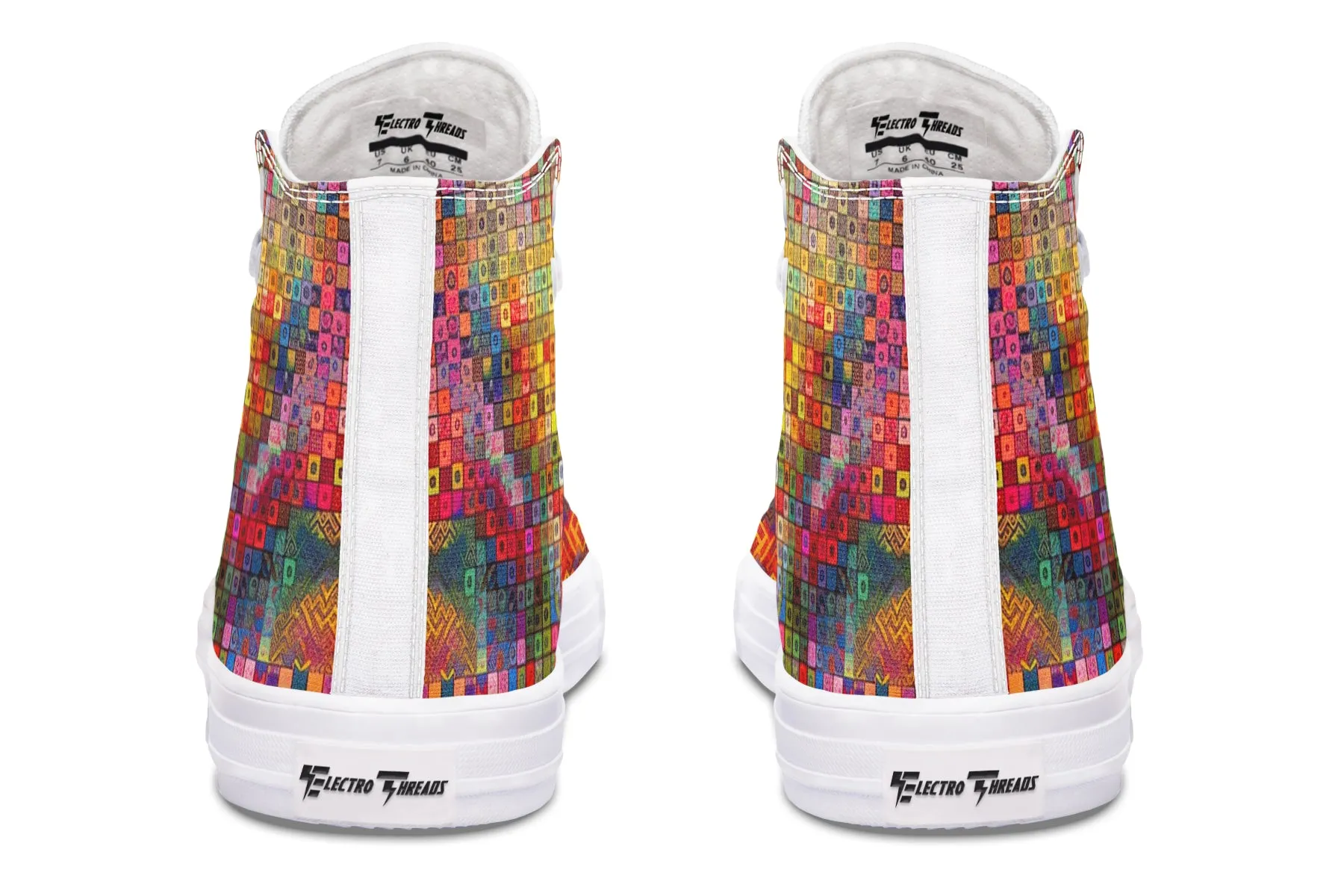 Blottered Grid High Top Shoes