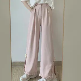 Blue Pink Cute Pastel Spring Lace Pants