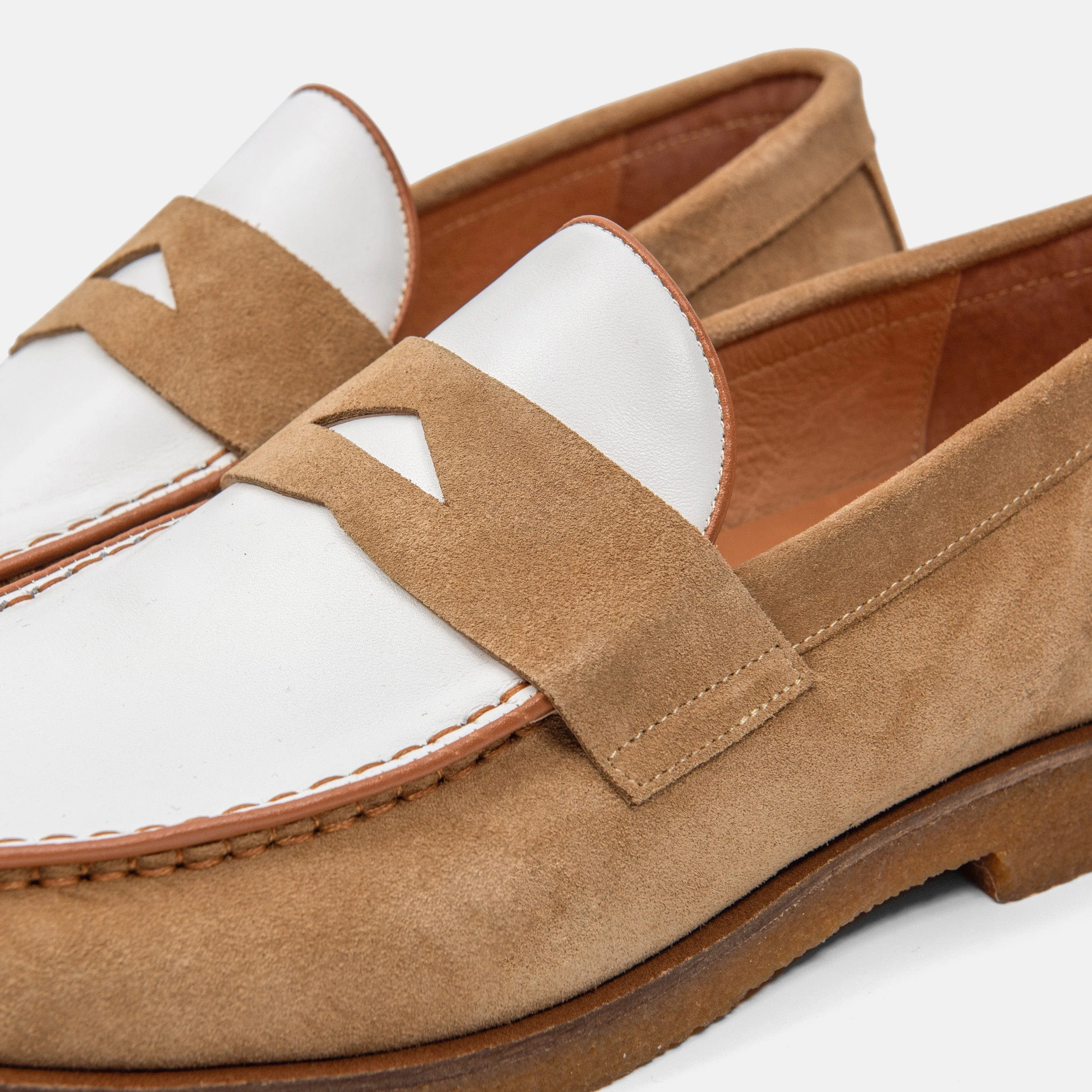 Calum Desert Sand Suede Penny Loafers