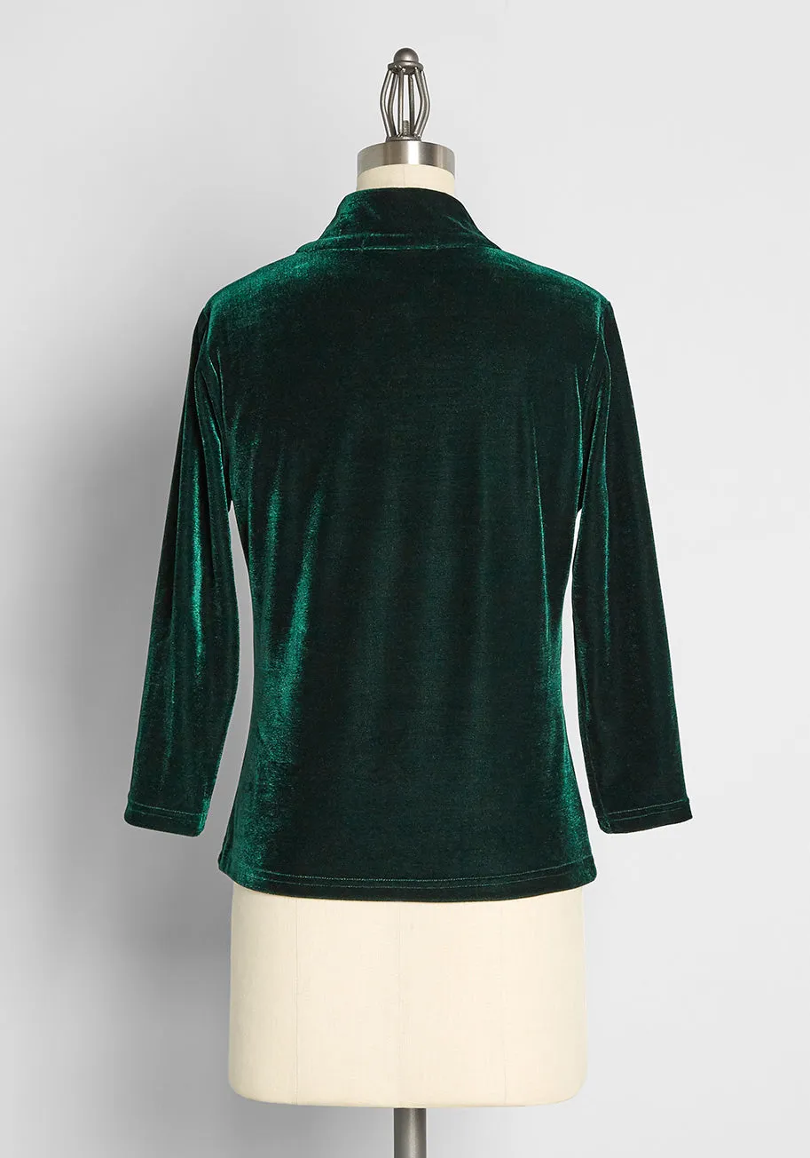 Christmas Charisma Long Sleeve Velvet Top