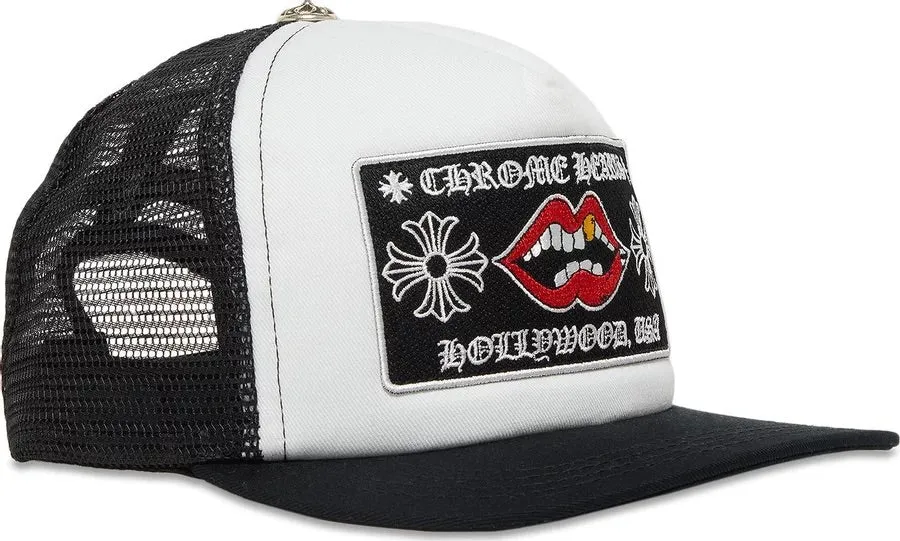 CHROME HEARTS CHOMPER HOLLYWOOD TRUCKER HAT WHITE