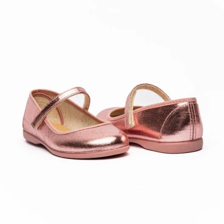 Classic Shimmer Mary Janes in Pink