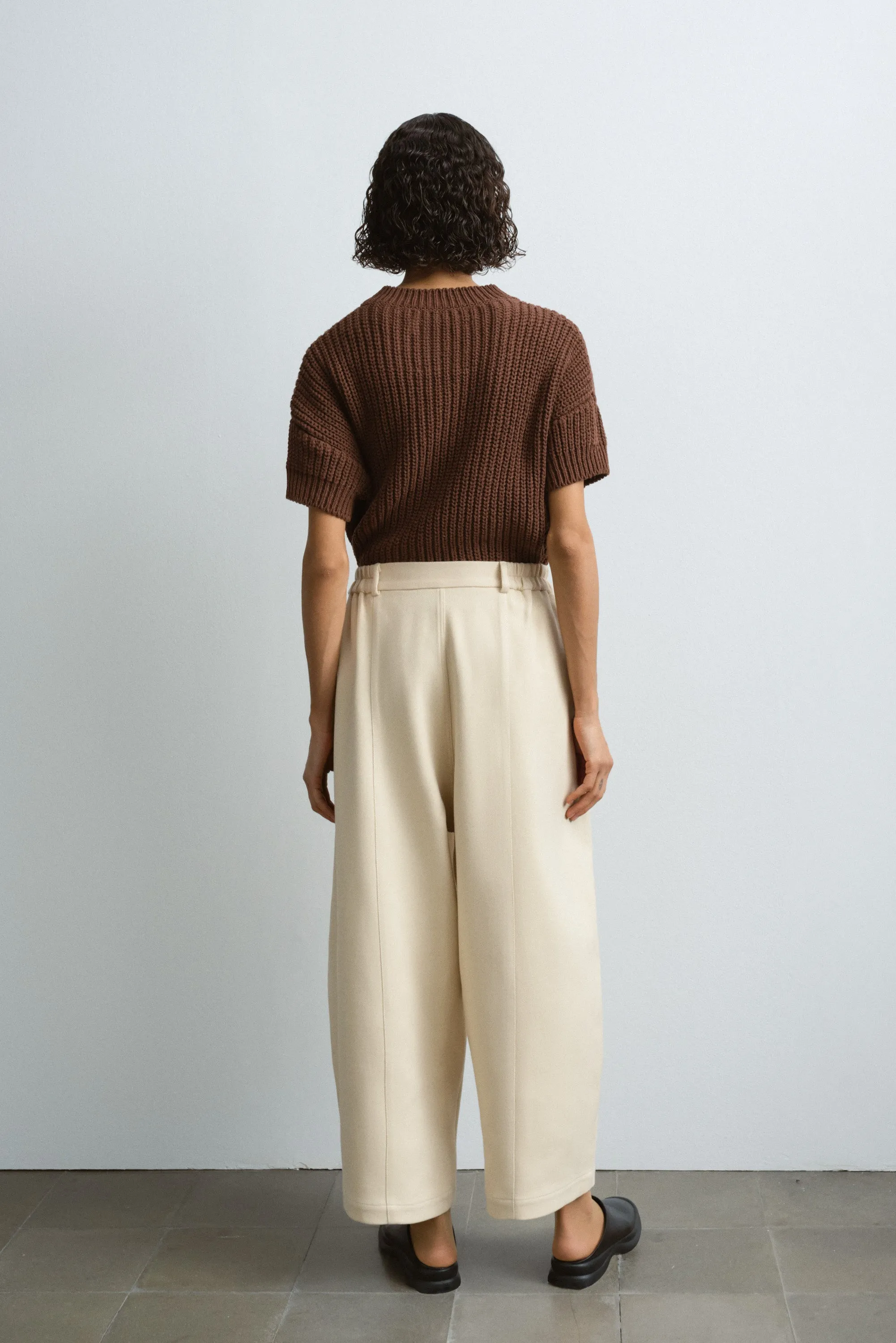 Cordera - Cotton and Wool Baggy Pants Alabaster