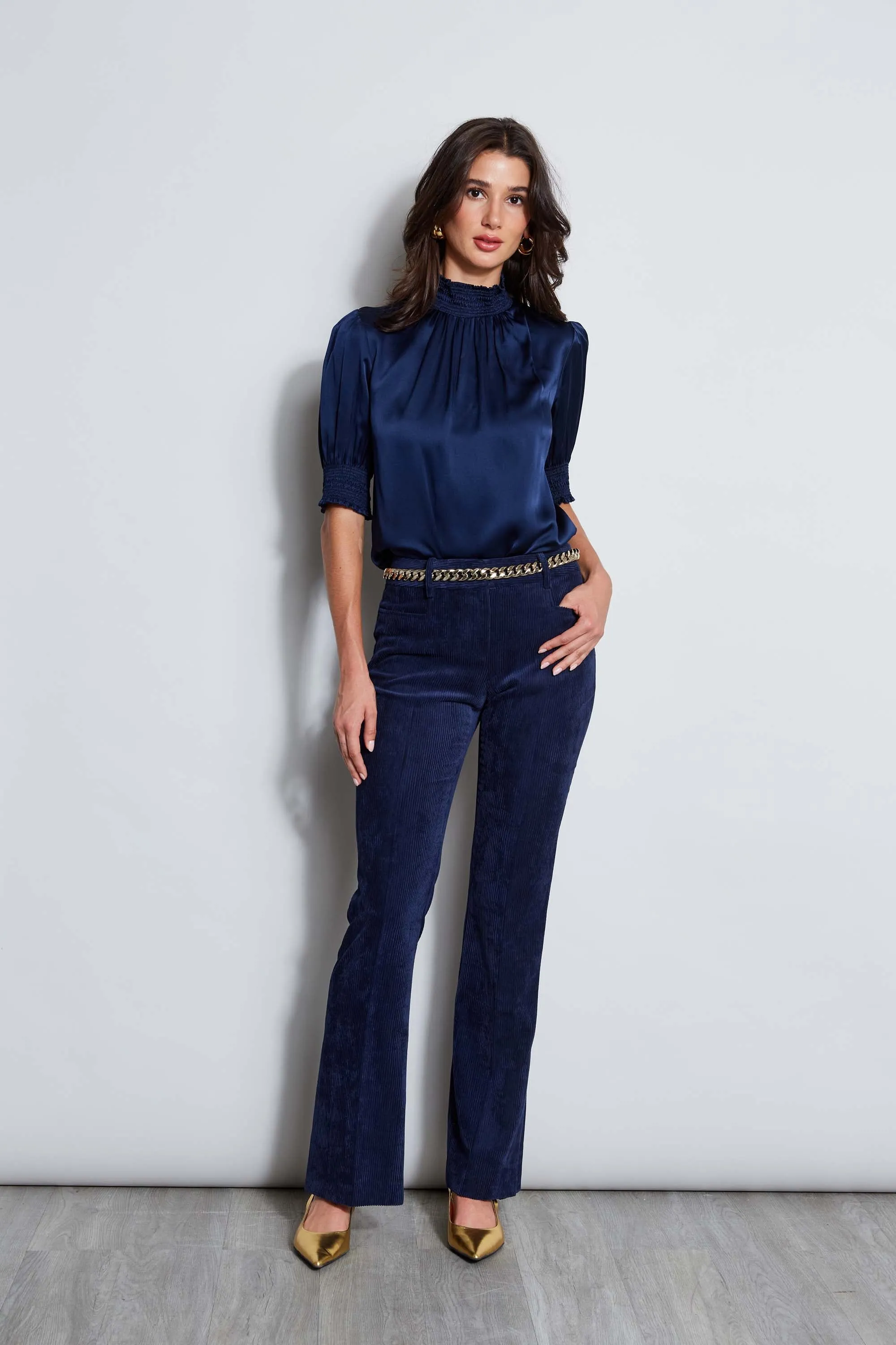 Corduroy Fit & Flare Slit Pant