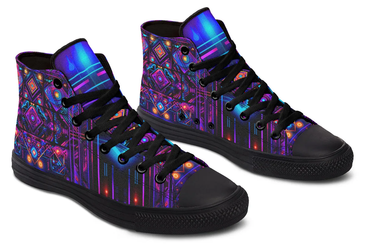 Cyber Patching High Top Shoes