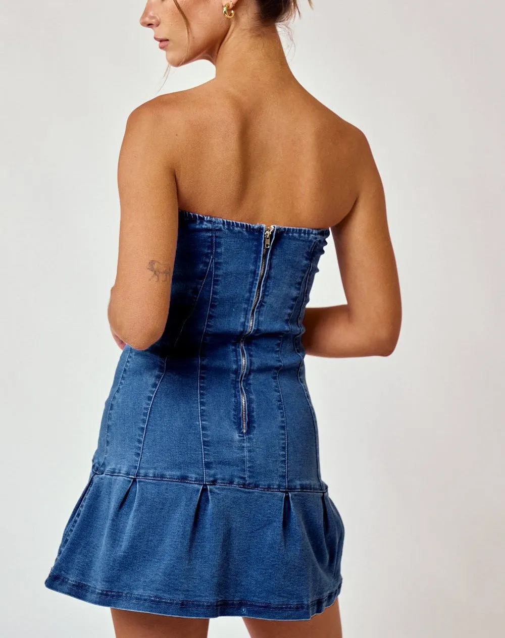 Denim Corset Tube Dress