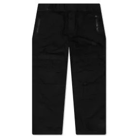 Elasticated Wait Zip Off Denim Pants - Black