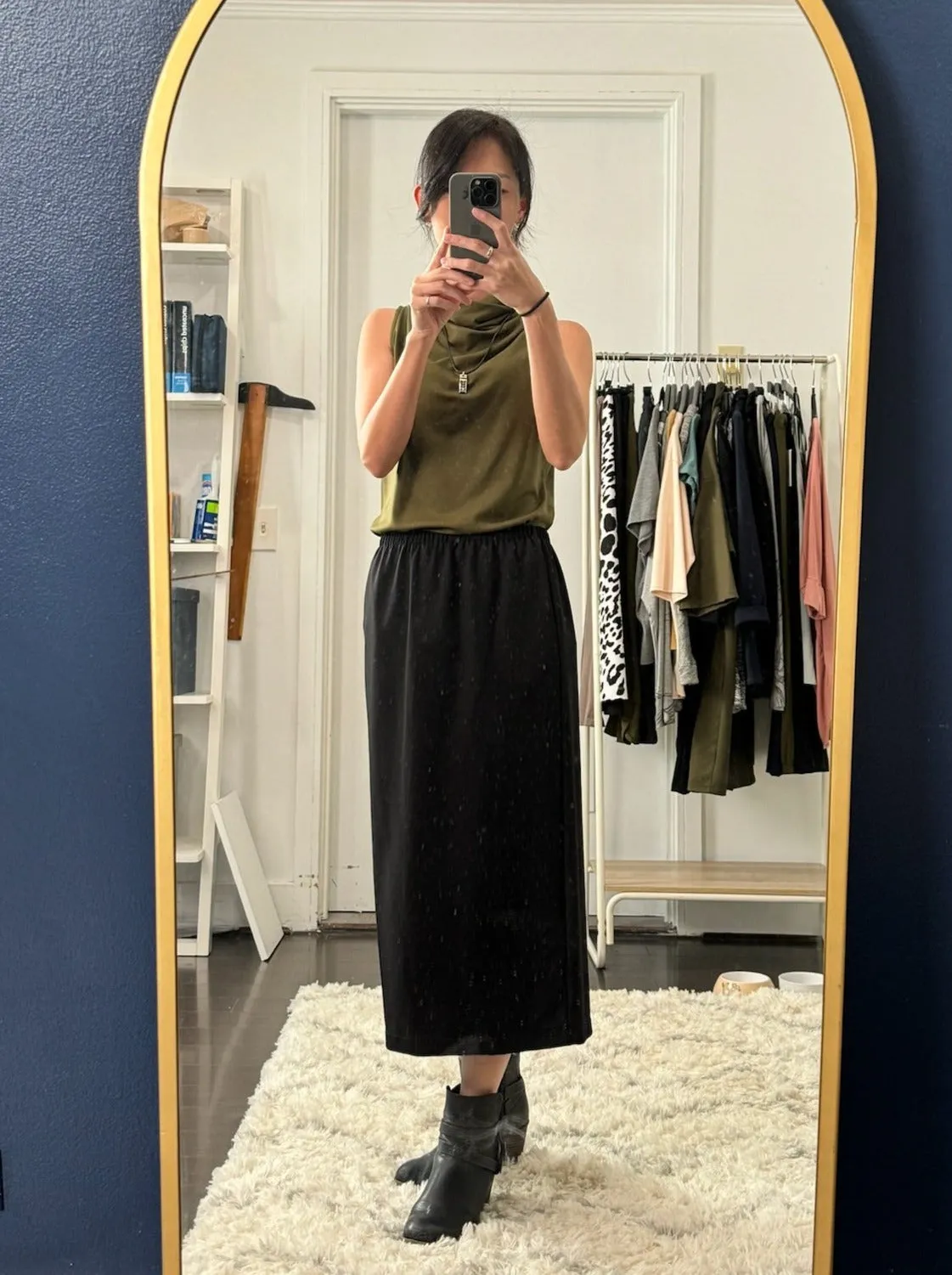 Enzo Skirt - Black Twill Ponte