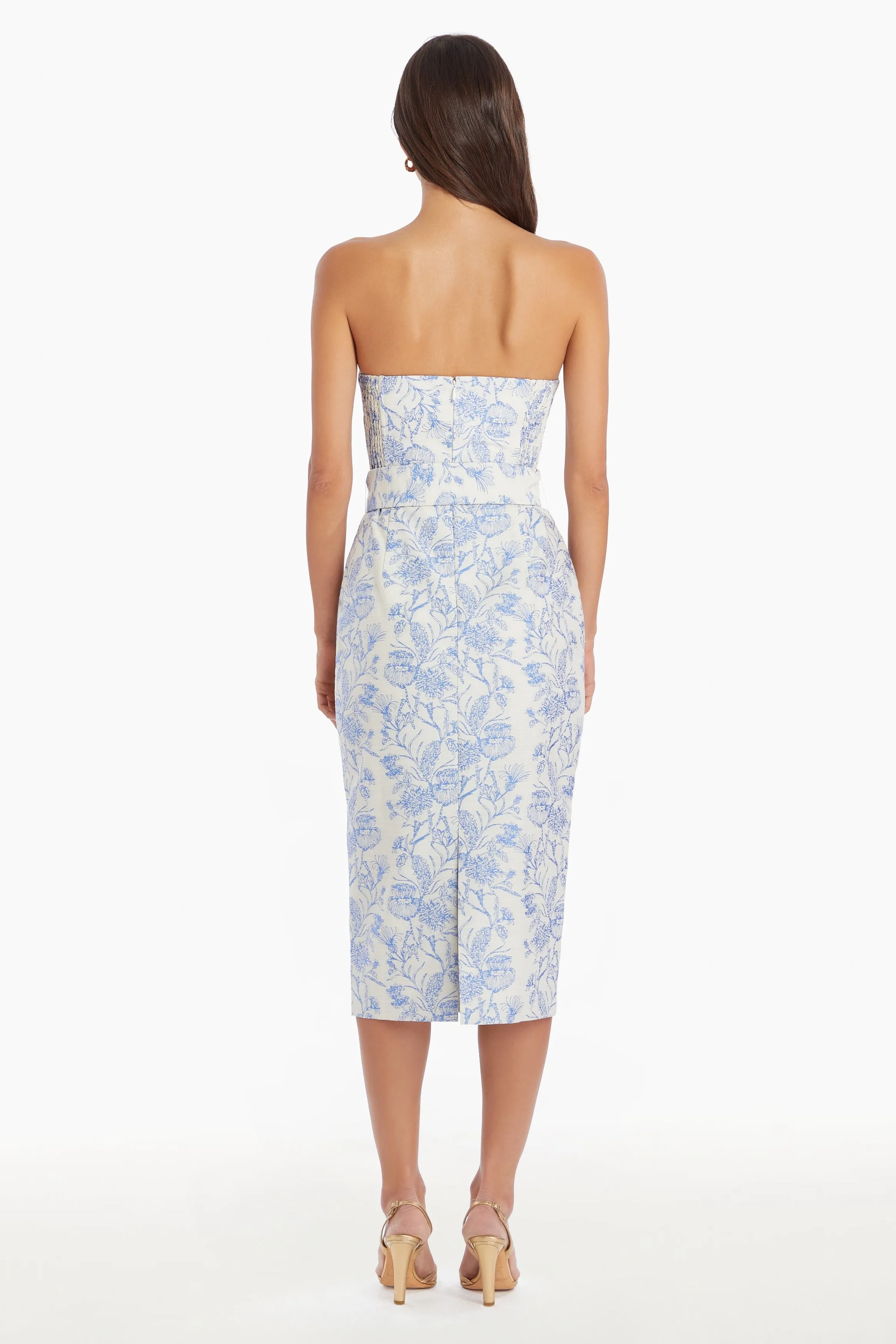 Fae Midi Dress In Toile Brocade