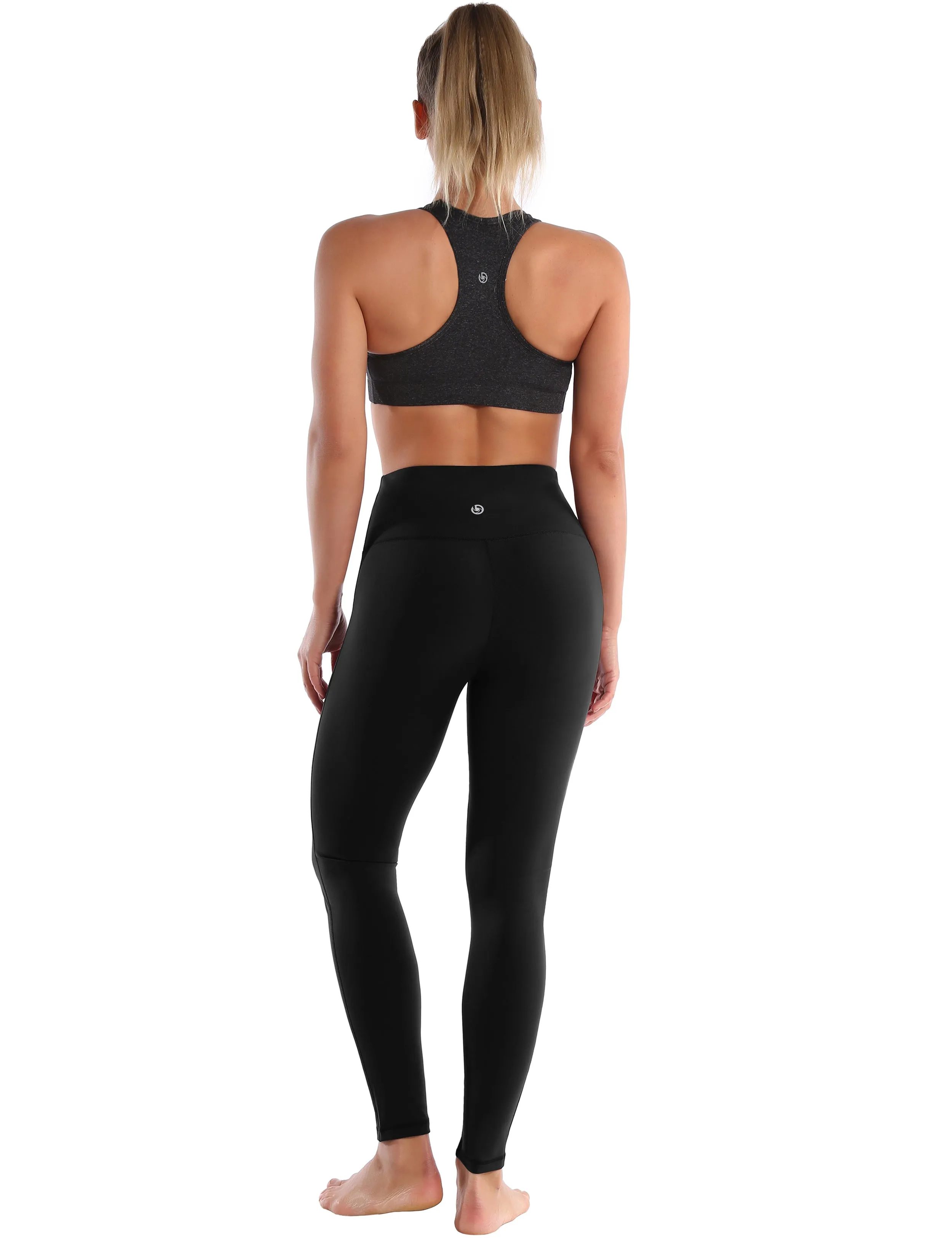 High Waist Side Line Yoga Pants black