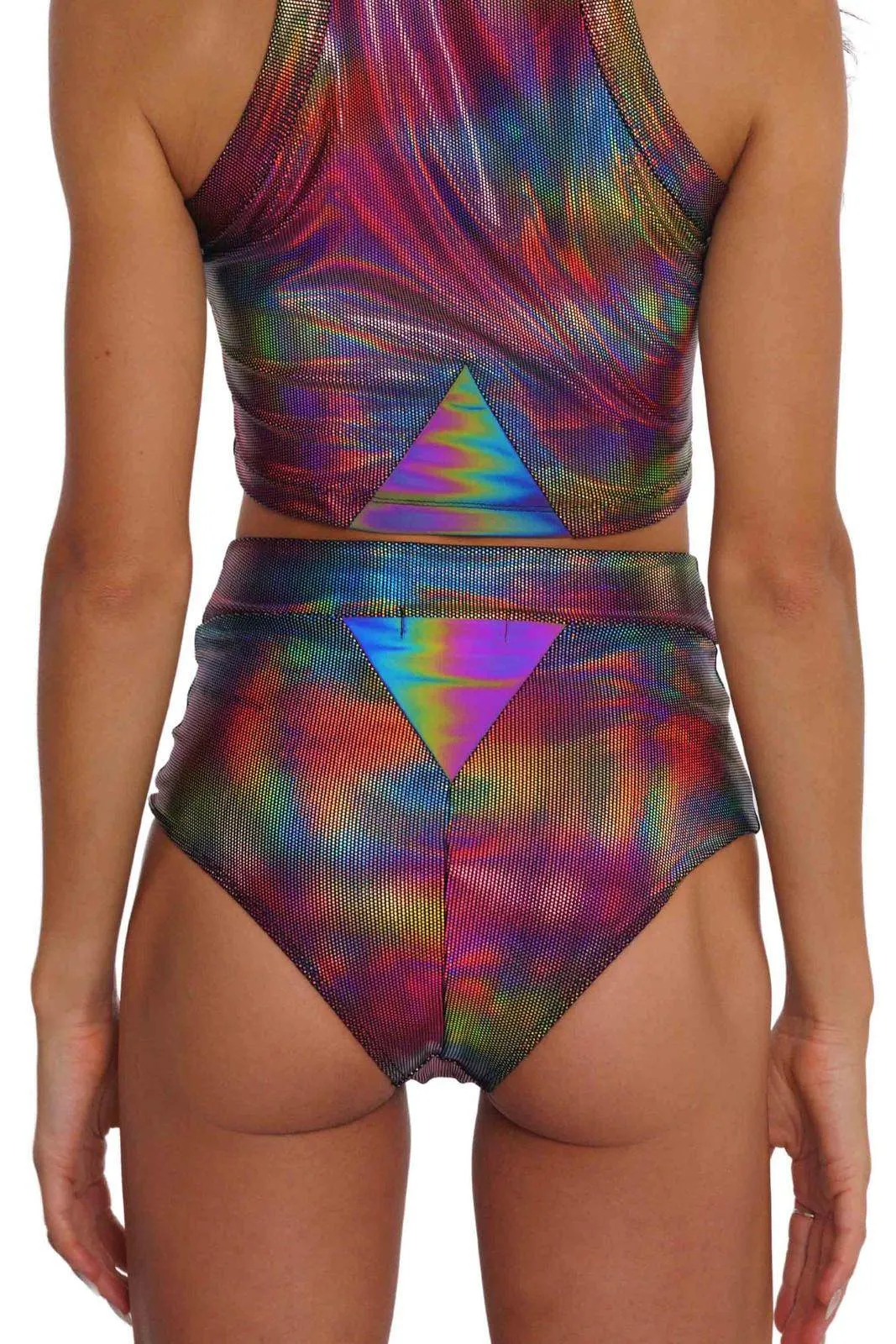 High Waisted Hot Pants - Techno Color