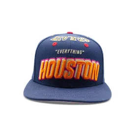 Houston Everything Snapback Hat Navy