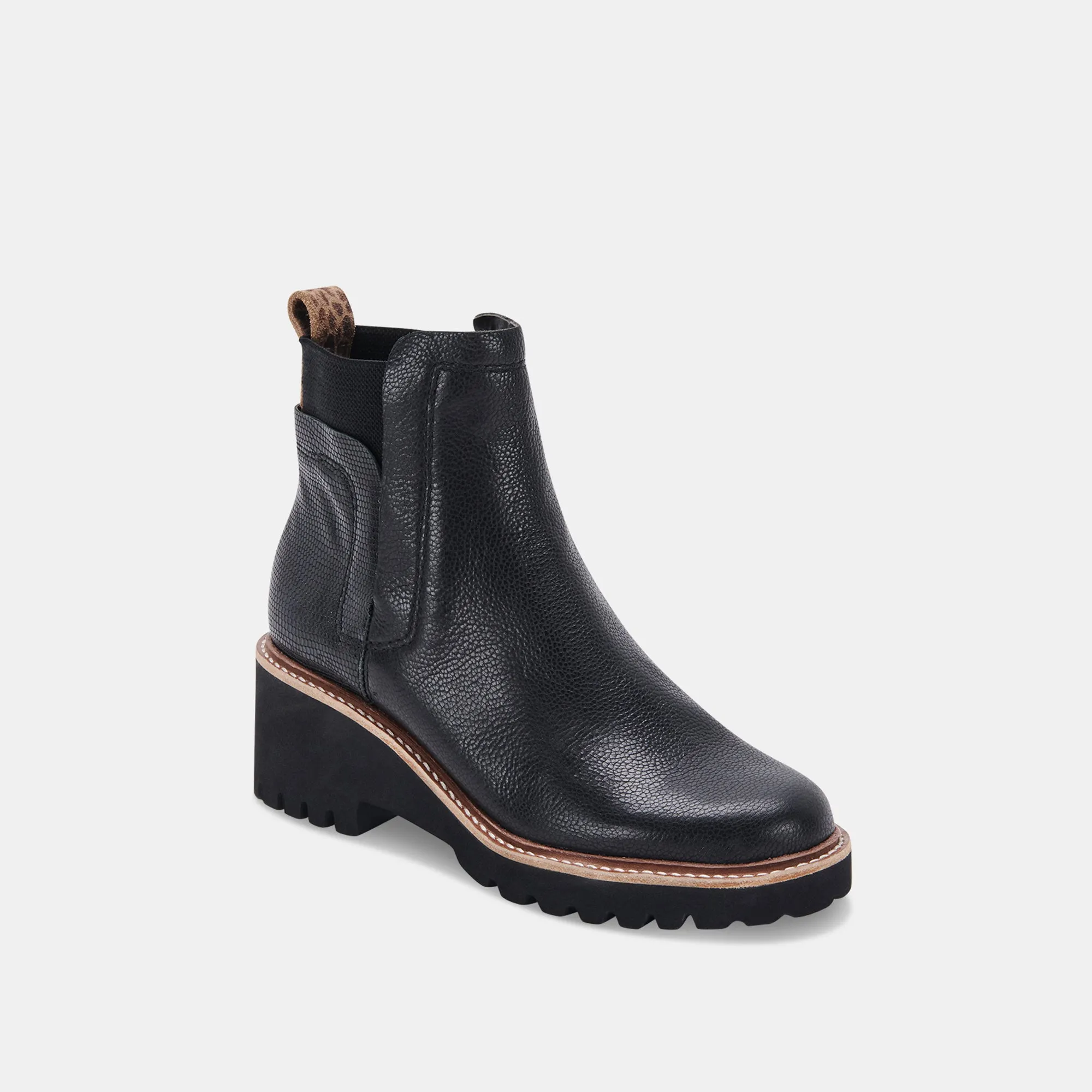 HUEY H2O WIDE BOOTIES BLACK LEATHER H2O