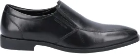 Hush Puppies Mens Brogues Smart Slip On Black Formal Shoes Leather