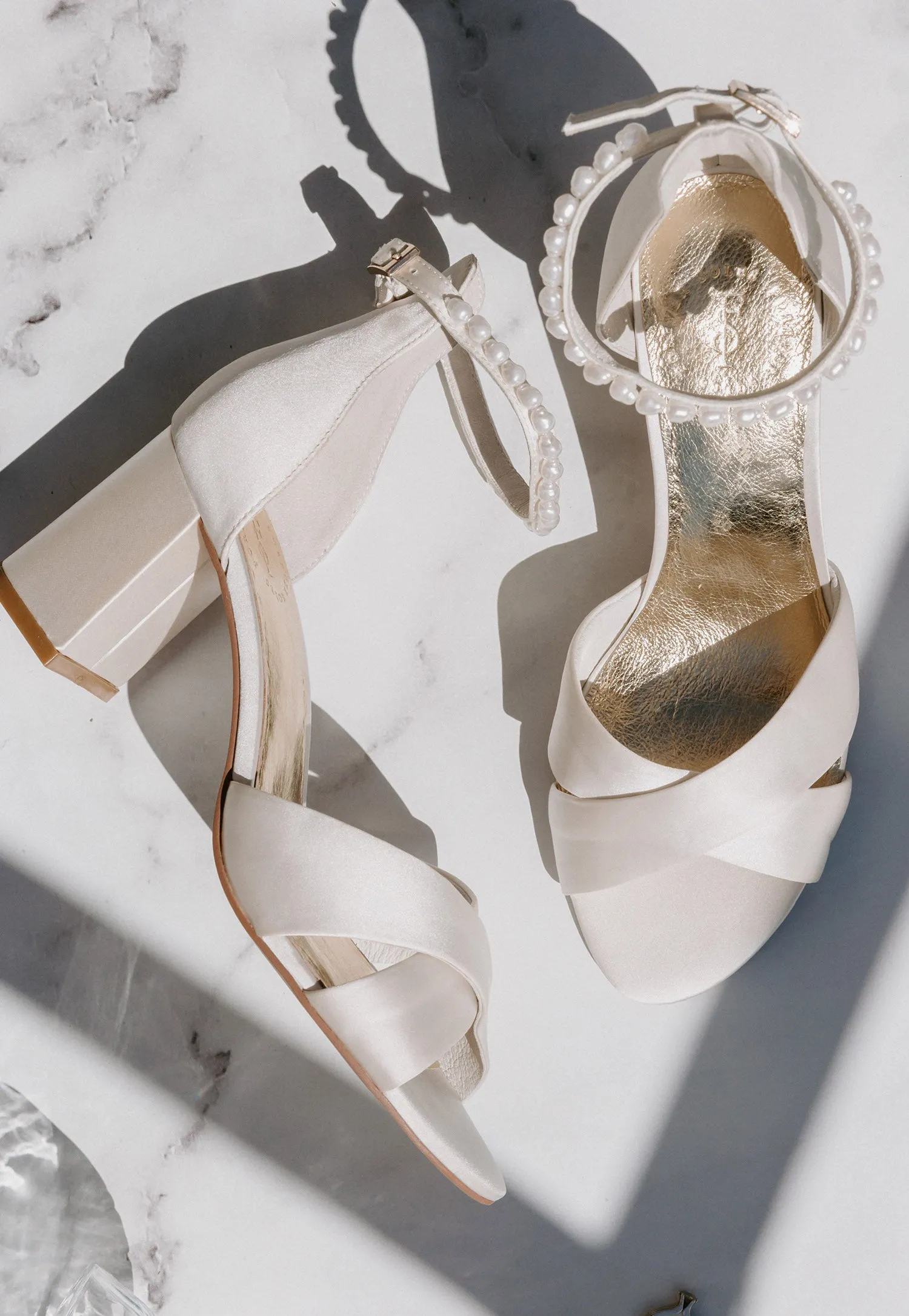 KINDRED - IVORY SATIN PEARL BRIDAL SHOES