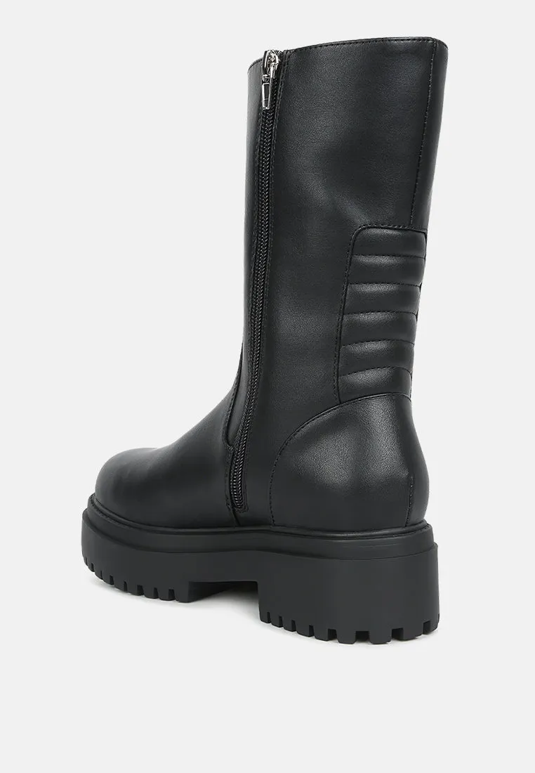 Lewisa Panelled Lug Sole Boots