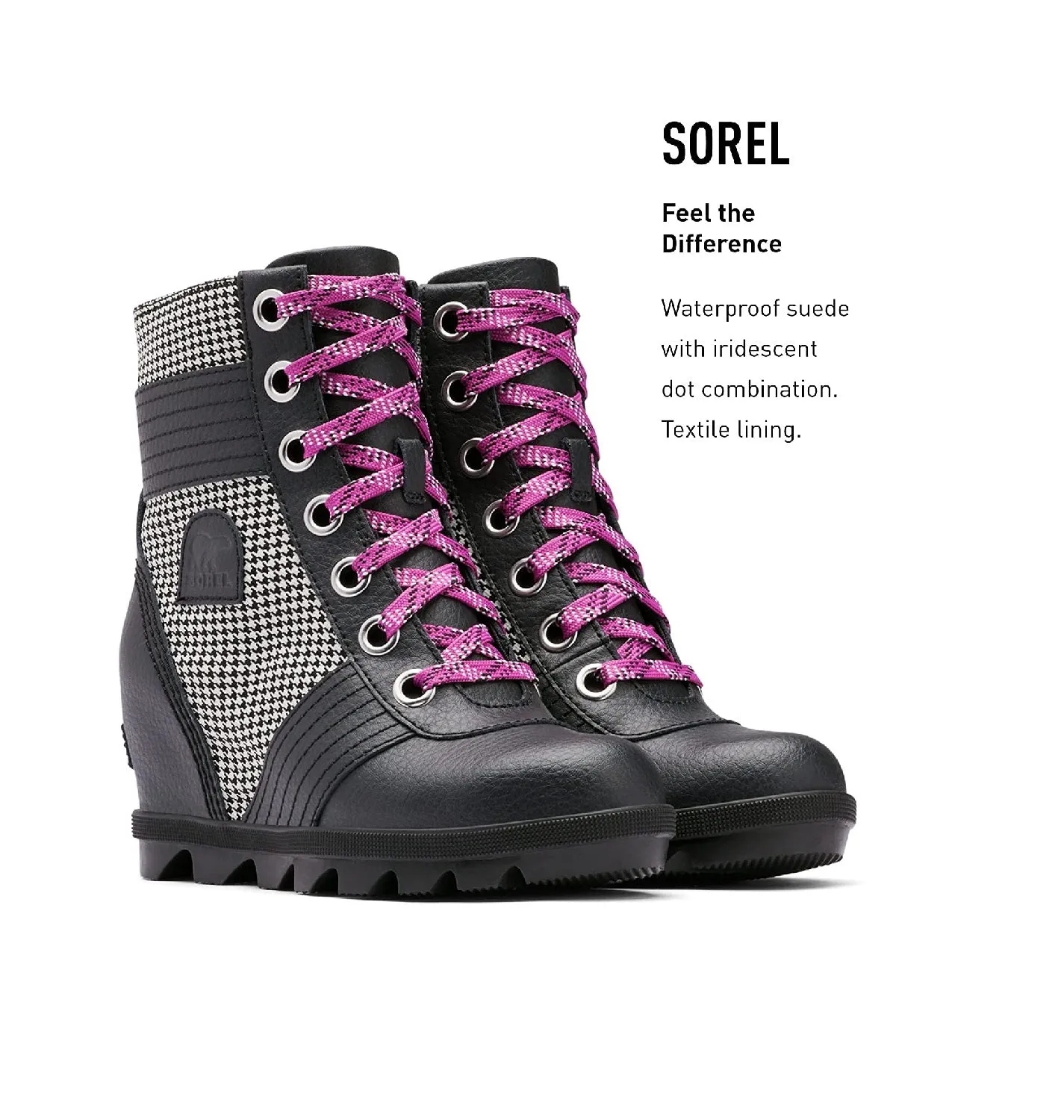 Lexie Youth Wedge Boot - Black/Bright Lavender