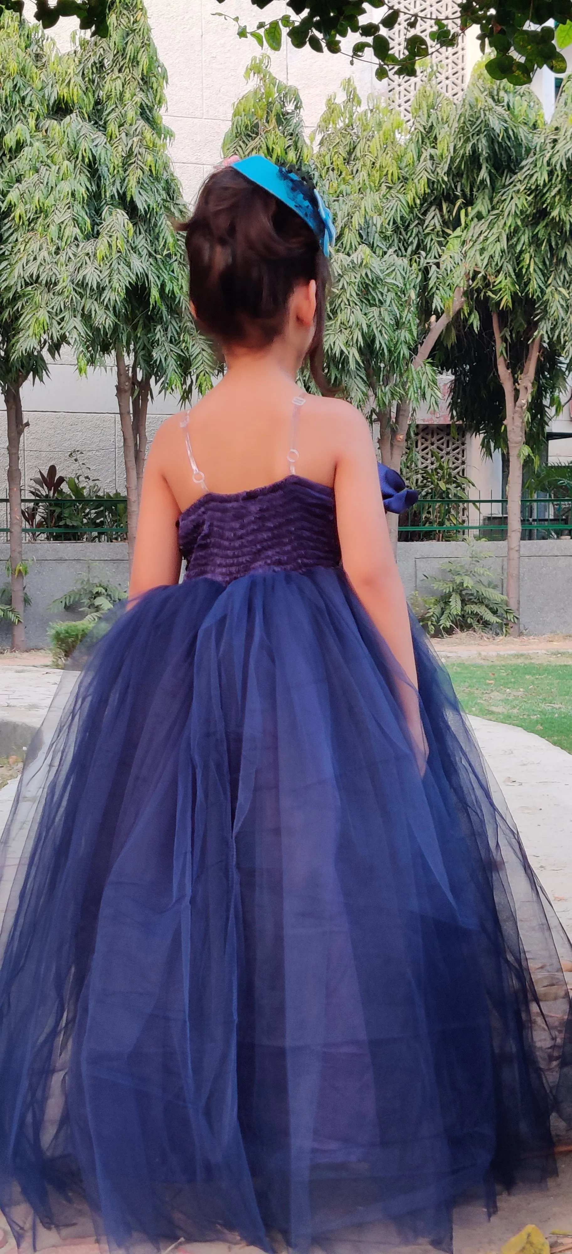 Midnight Shimmer Ruffled Ball Gown