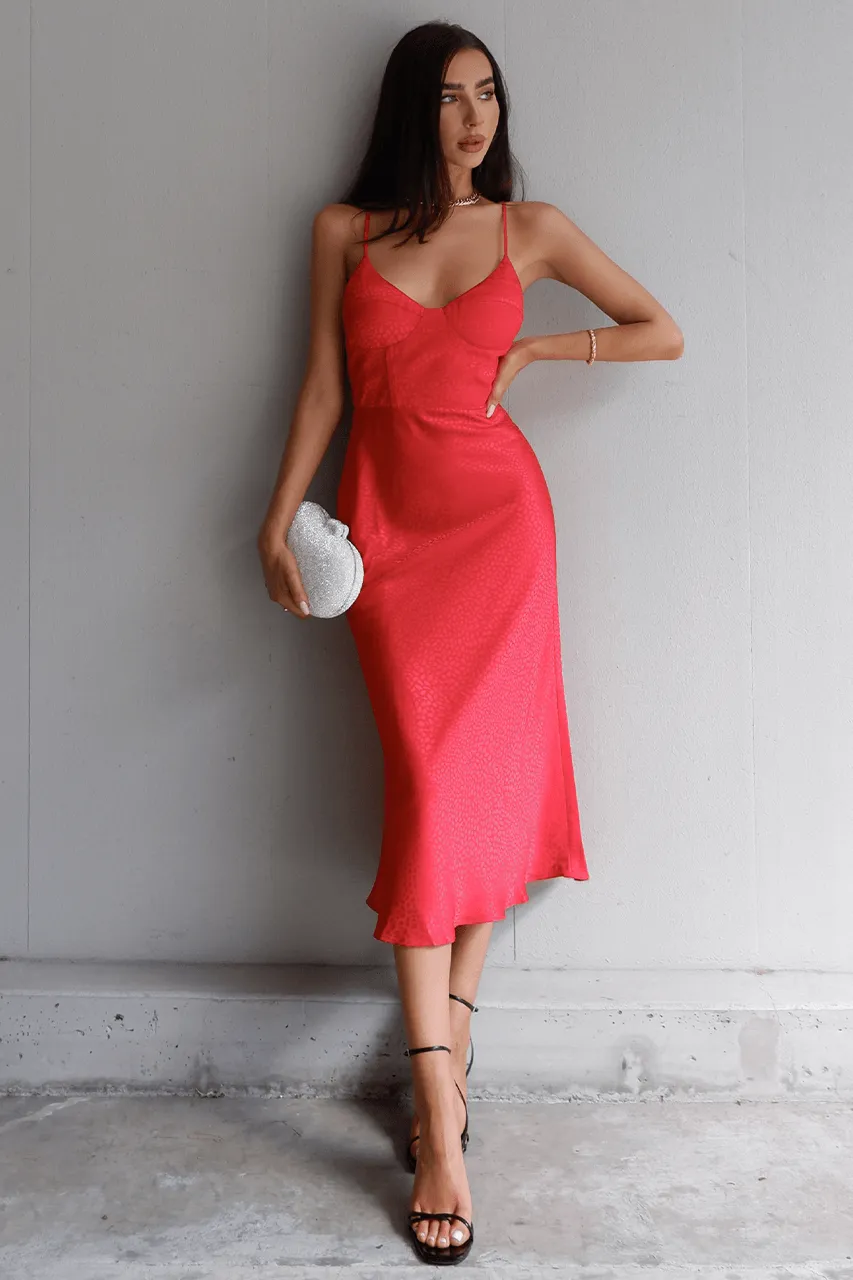 Nadia Slip Dress - Red