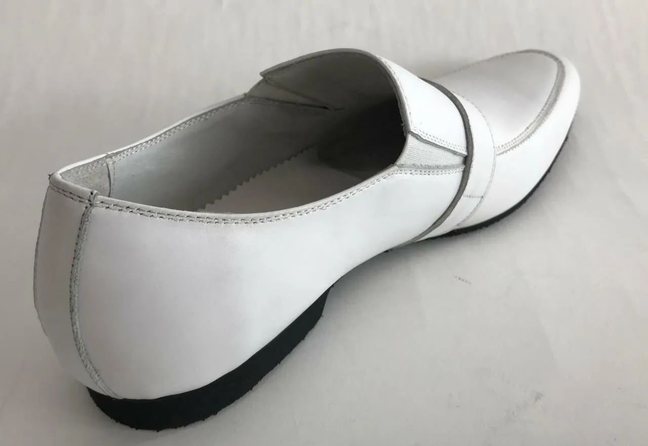 New Encore Fiesso White Buckle Slip On Dress Shoes FI 3225