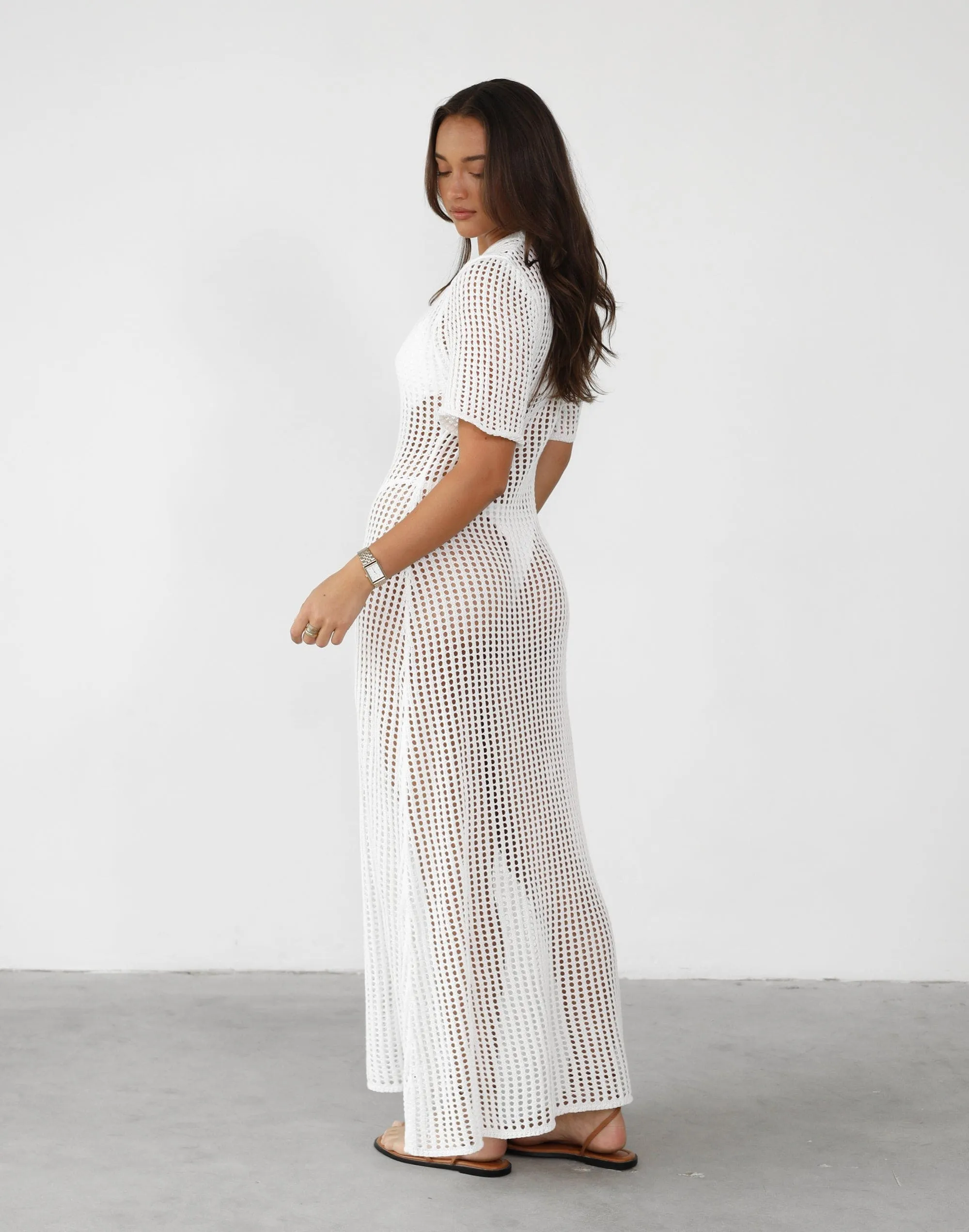 Phoemela Maxi Dress (White)