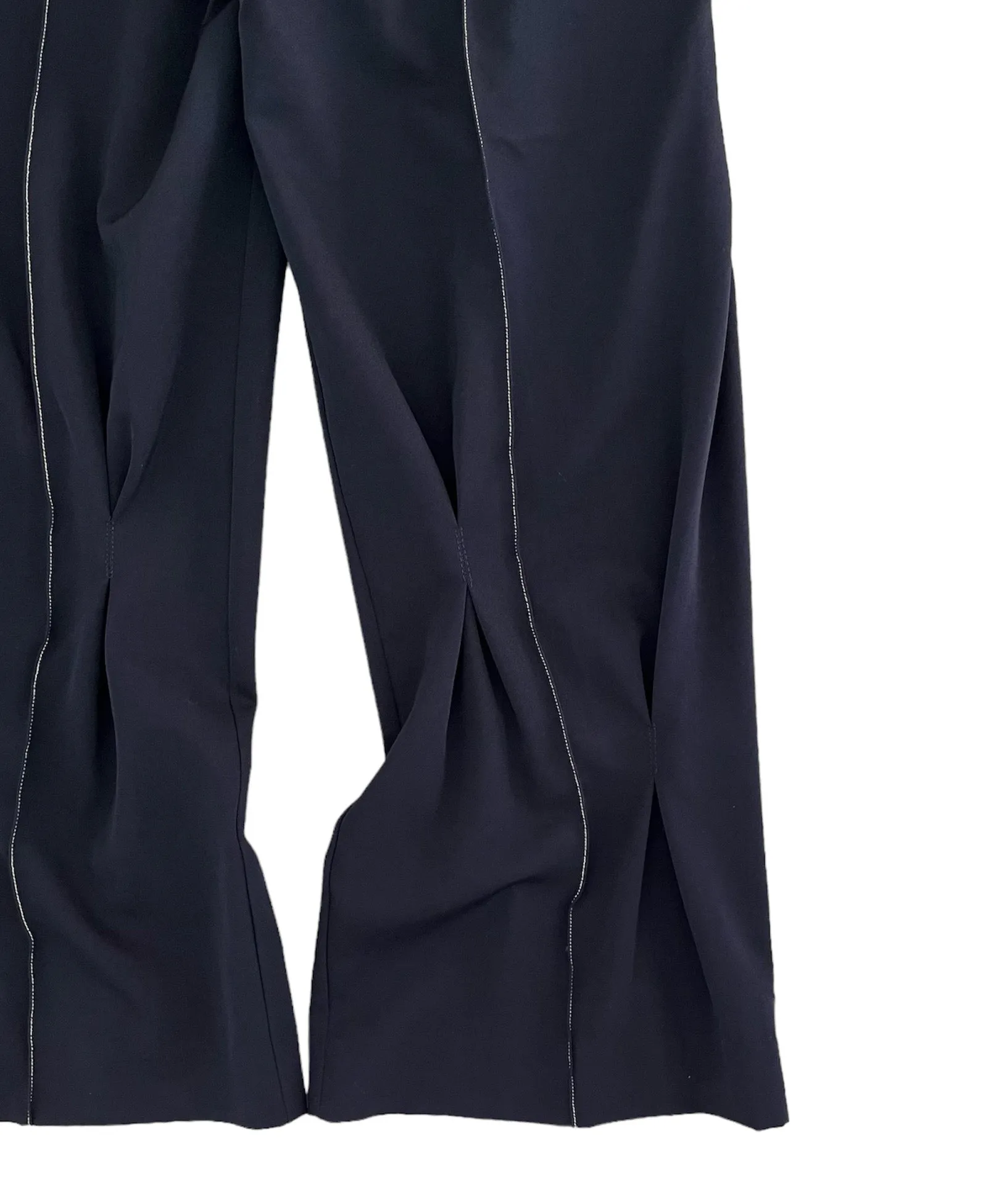 Pleat-detail pants "NAVY"