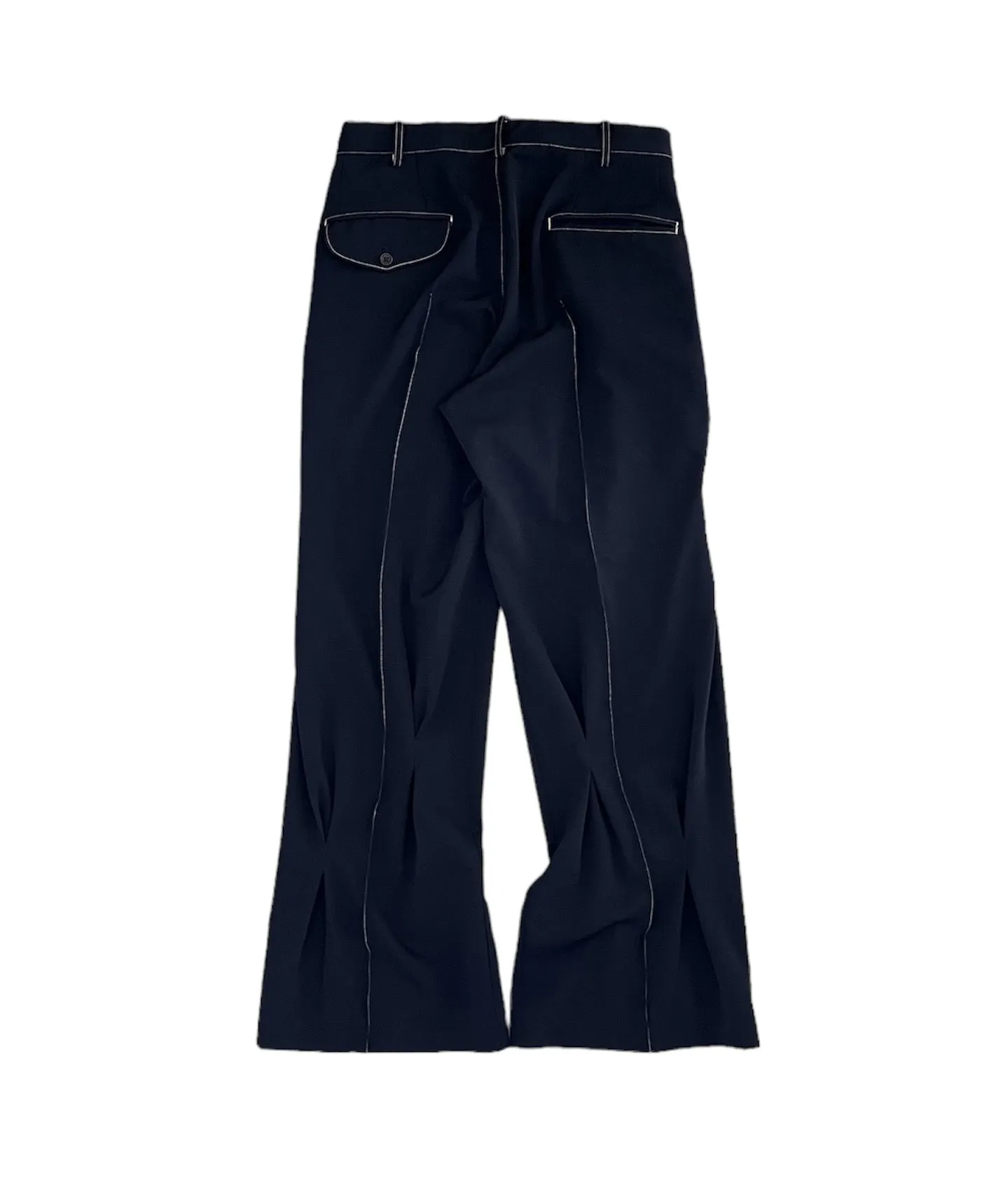 Pleat-detail pants "NAVY"