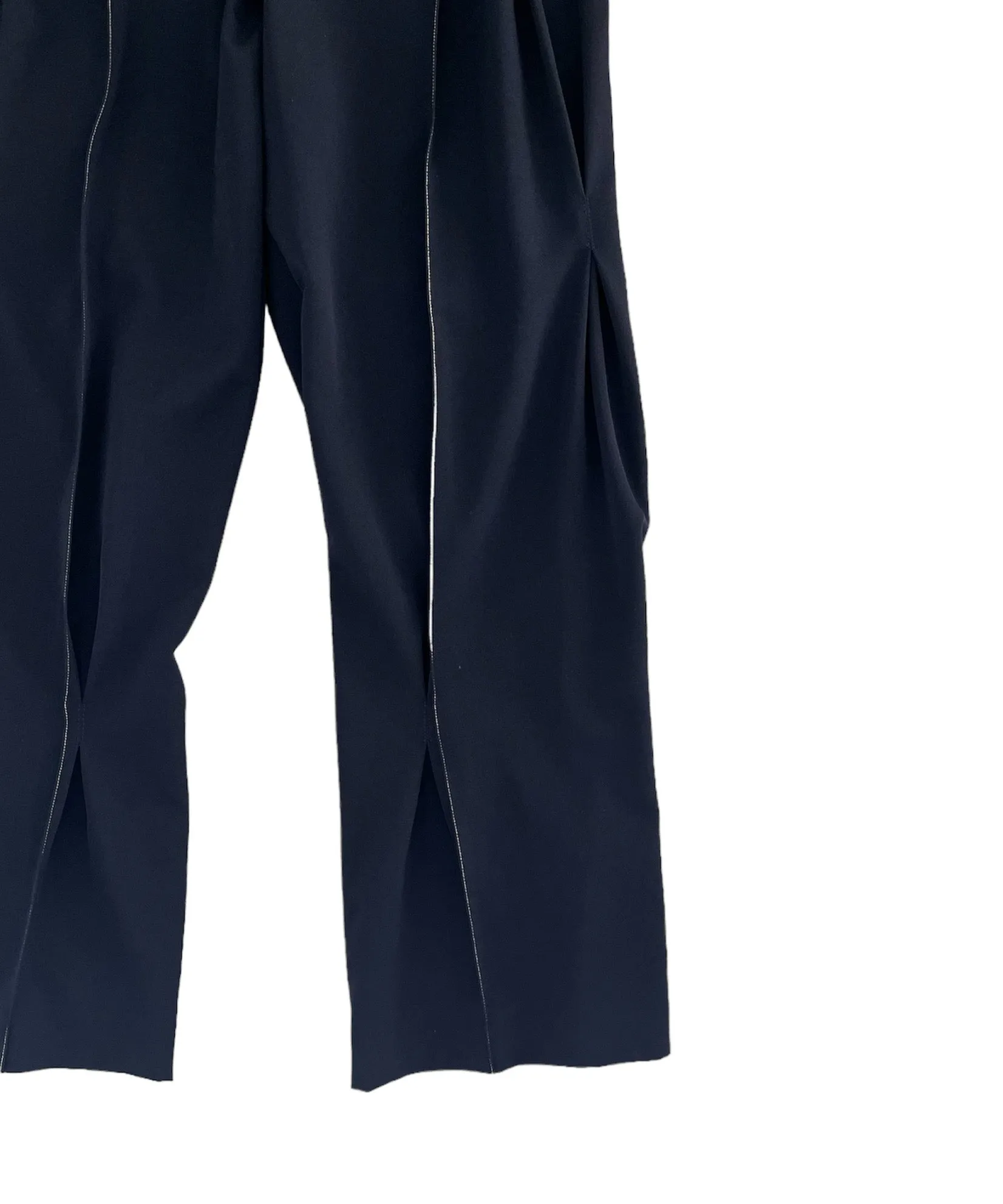 Pleat-detail pants "NAVY"