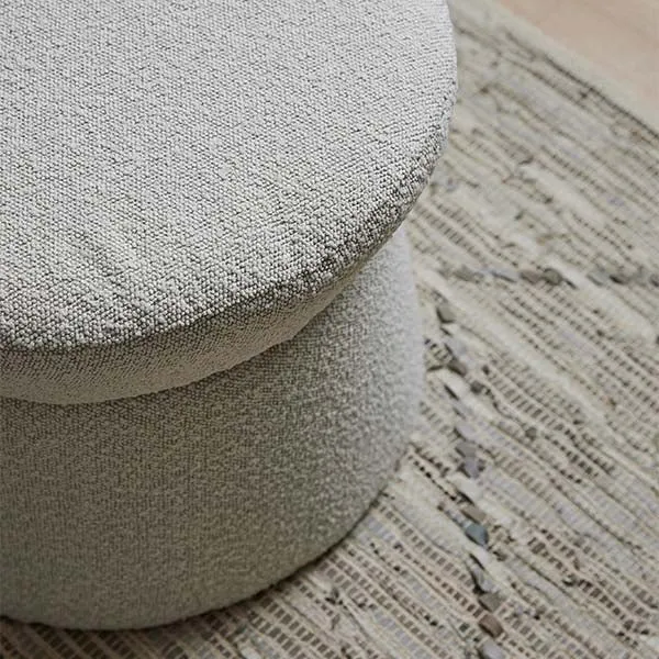 Presley Boucle Ottoman (Ivory)