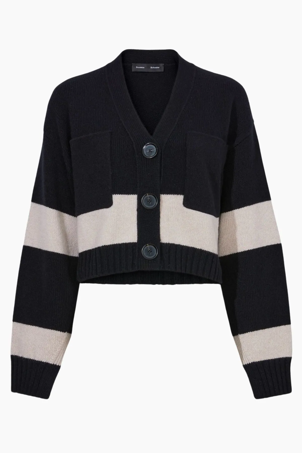 Proenza Schouler Sofia Striped Cashmere Cardigan - Black Multi