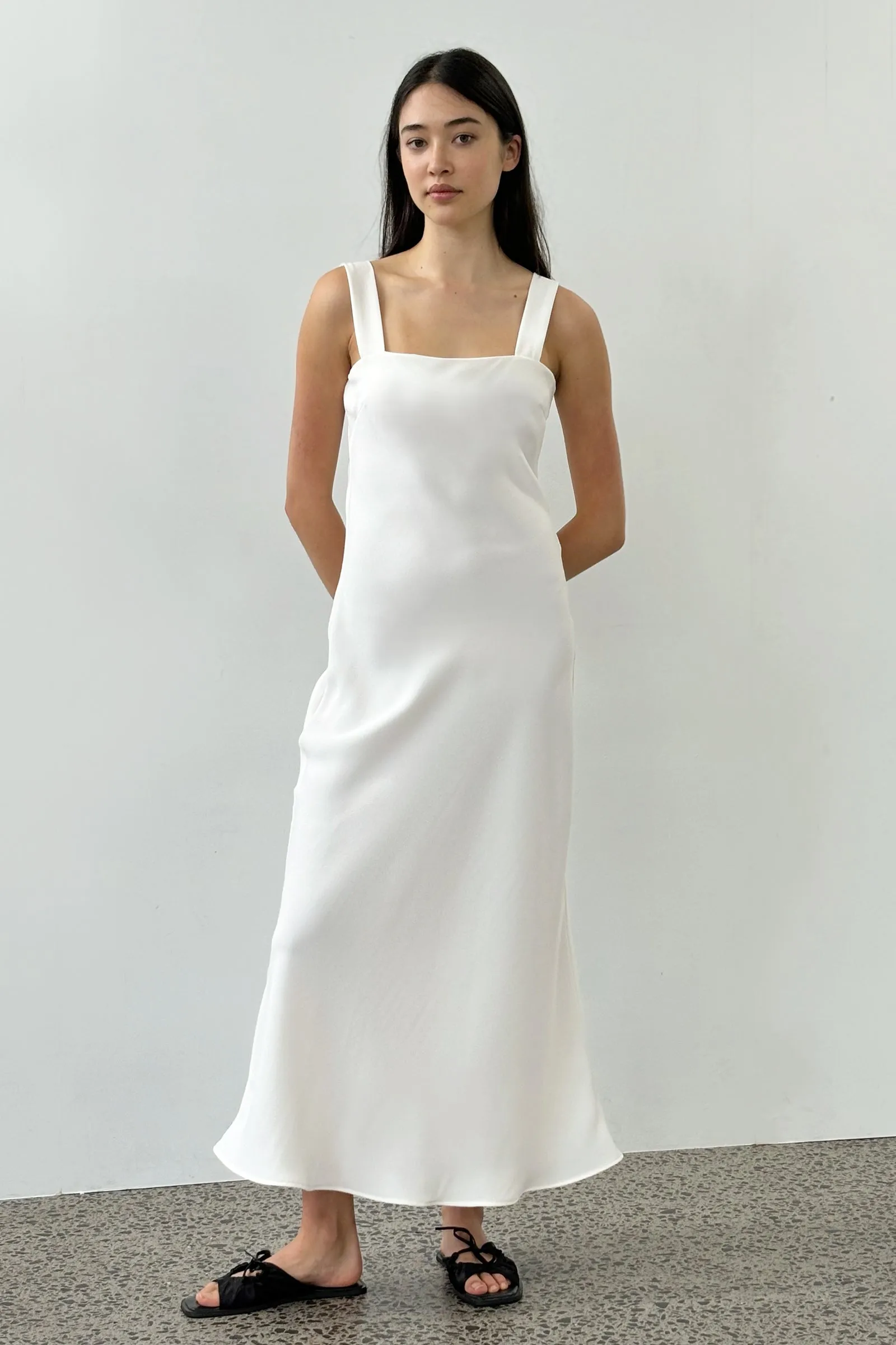 Sculpted Slip Dress in Ivory