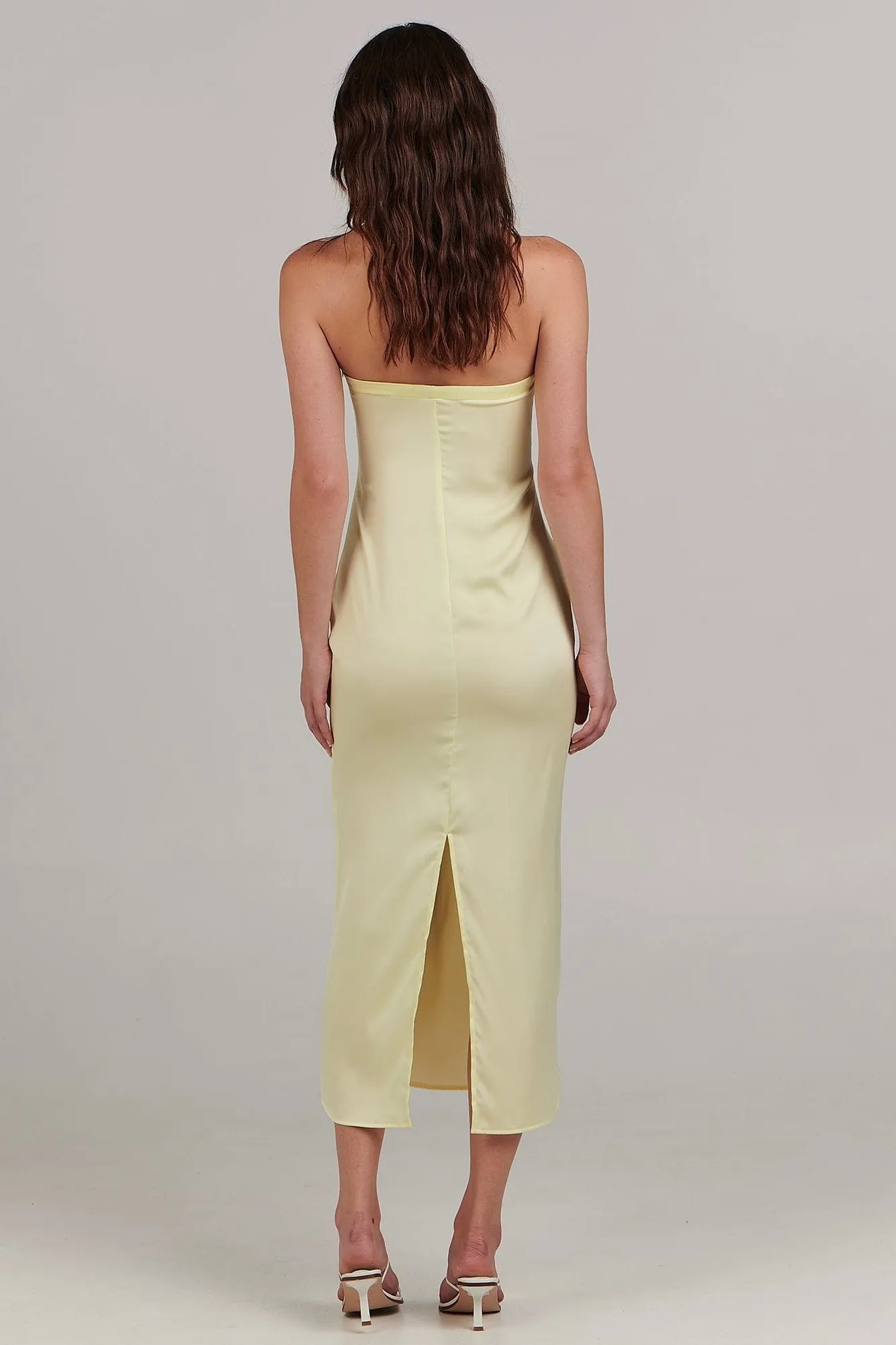 Sinead Lemon Strapless Midi Dress