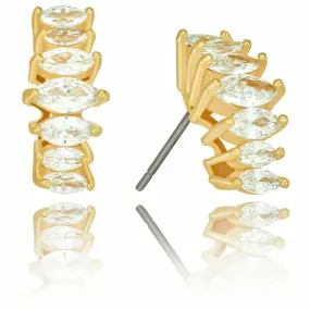 “Stacked Diamonds” Cubic Zirconia Stud Earrings