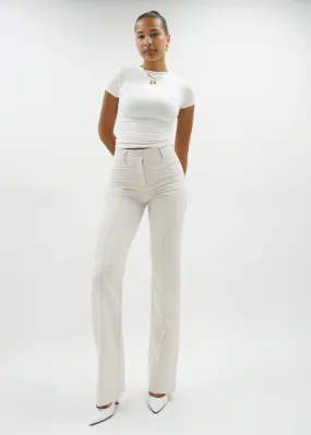 Straight leg pants met pressfold crème (TALL)