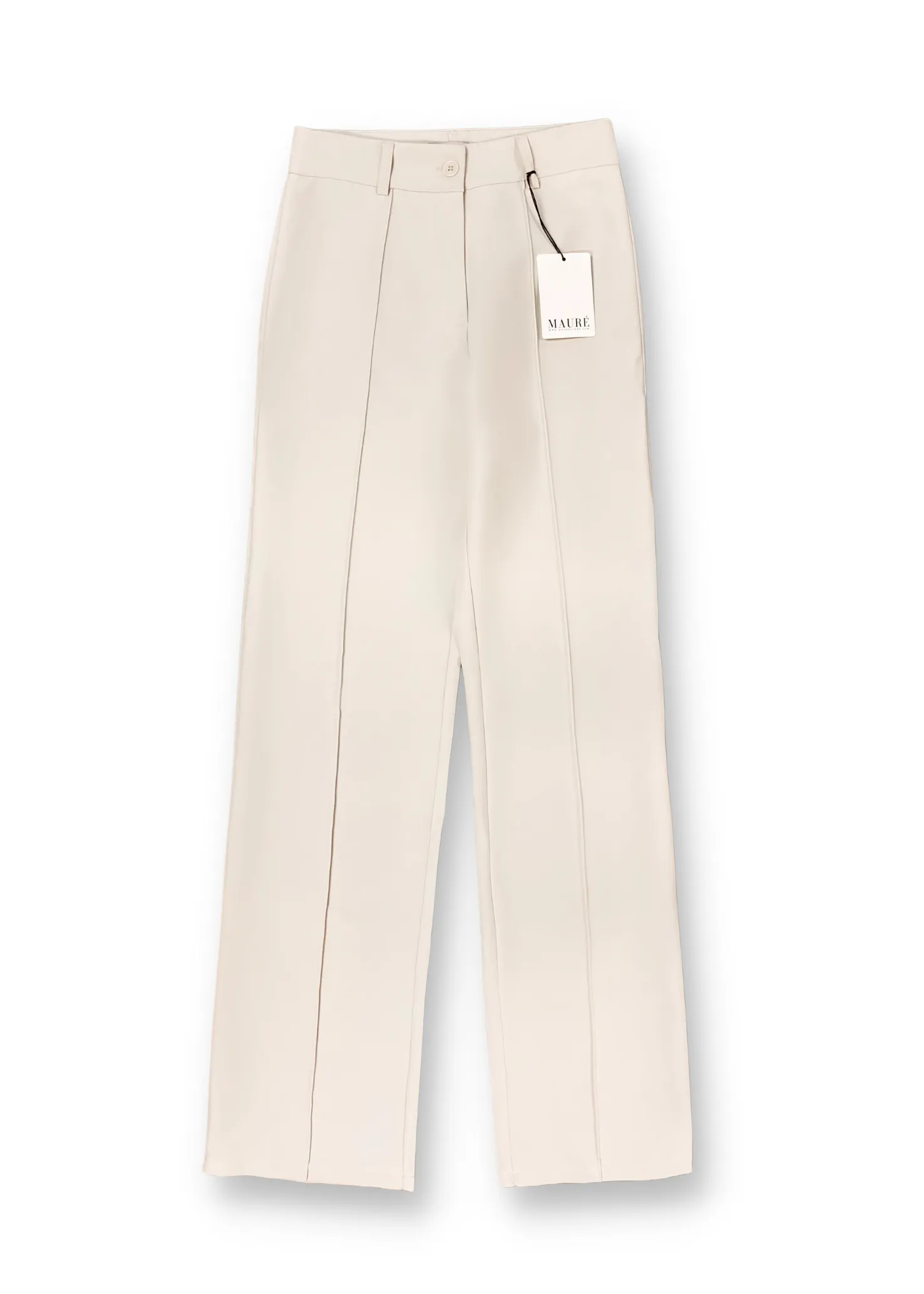 Straight leg pants met pressfold crème (TALL)