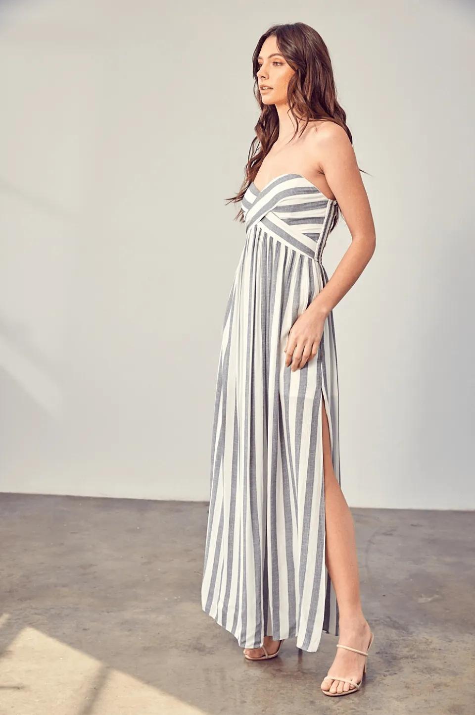 Strapless Striped Dress