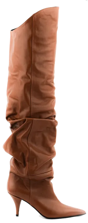 STRATEGIA SLOUCHY OVERKNEE BOOTS TAN